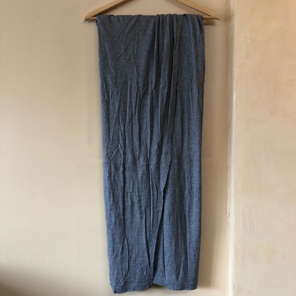 CLUB MONACO Jersey Skirt Crossover Midi Coverup Sarong Wrap Look Column Grey Y2K